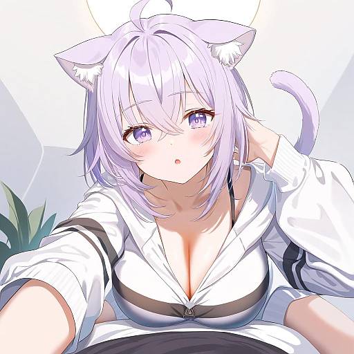 Illustration of Onigirya (nekomata okayu), hololive in the style of Fangxiang cuoluan