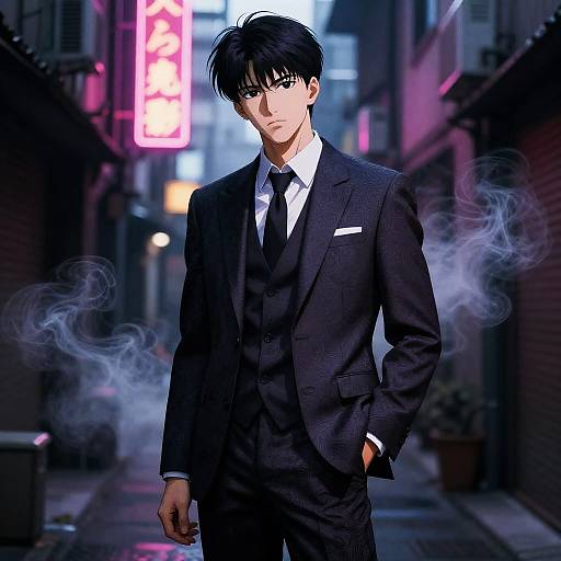 Nostalgic Demon in Neon Alley