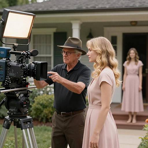 Director and Actress on Film Set