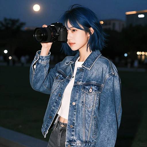 Midnight Blue Hair Urban Photographer