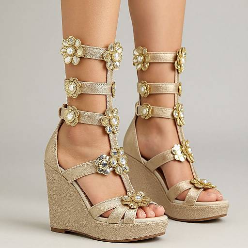 Luxury Floral Gladiator Platform Sandals