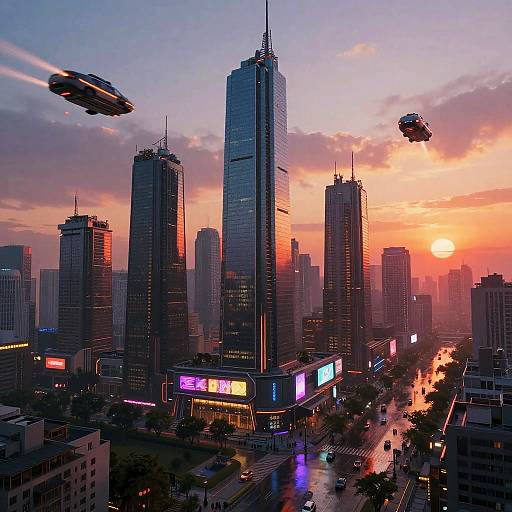 Futuristic Cyberpunk Cityscape Concept Art