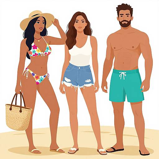 Vibrant Summer Beachwear Illustration