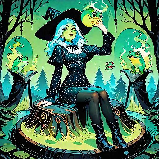 Anime Witch Conjuring Ghostfire