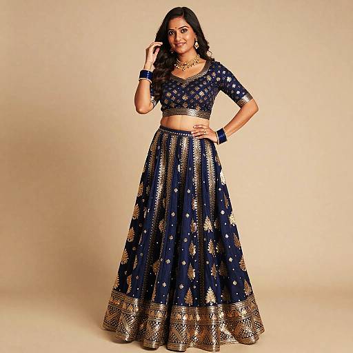 Elegant Indian Woman in Traditional Lehenga