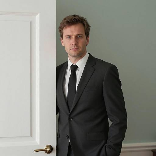 Mysterious Man Behind a Door