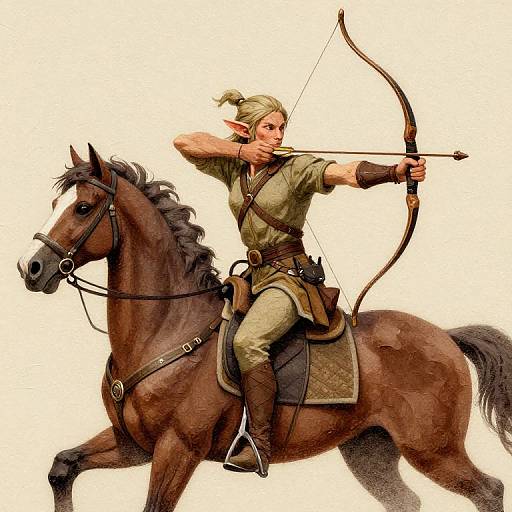 Elf Archer on Horseback Fantasy