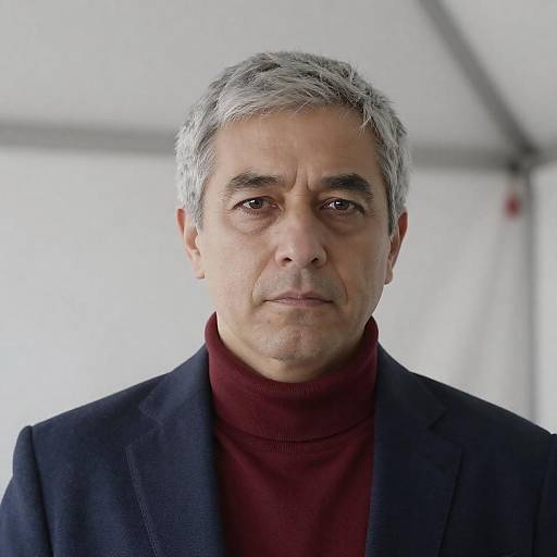 Close-Up of a Serious Middle-Aged Man