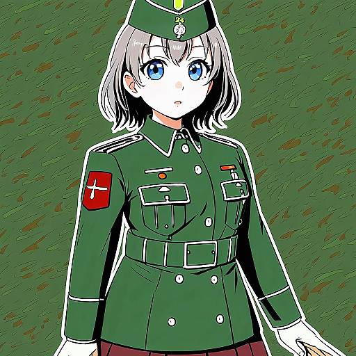 Illustration of Hida ema, girls und panzer in the style of Nakahira guy