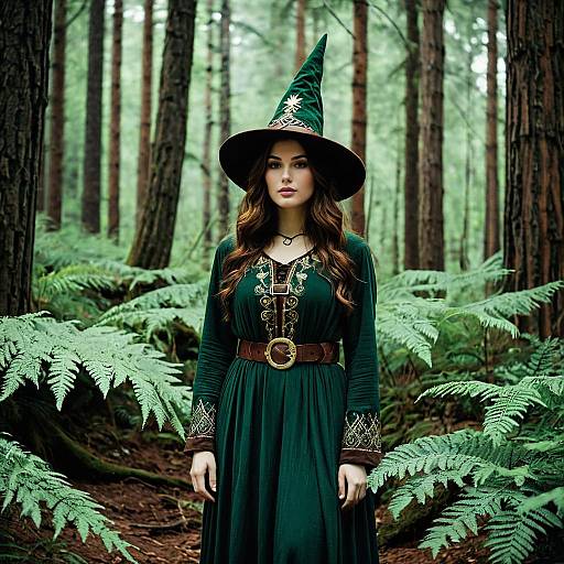 Forest Witch in Green Dress
