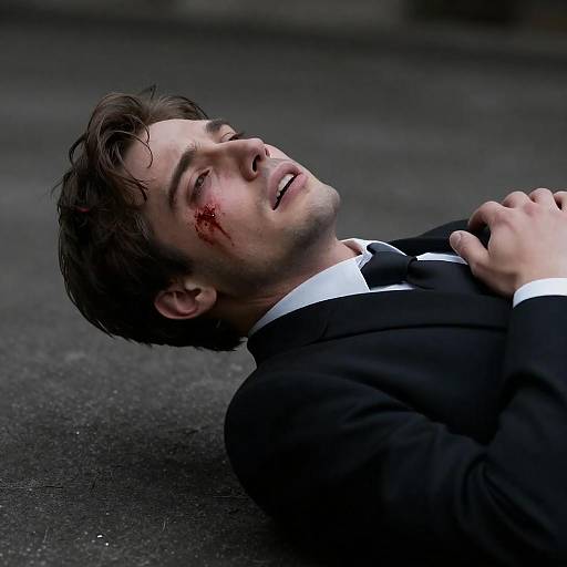 Distressed Young Man in Dark Setting