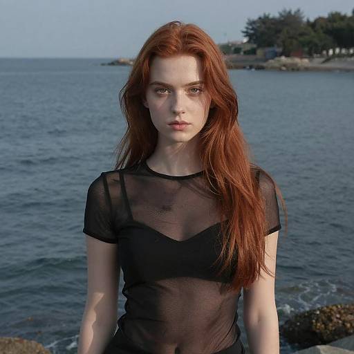 Serious Redhead by Calm Blue Sea