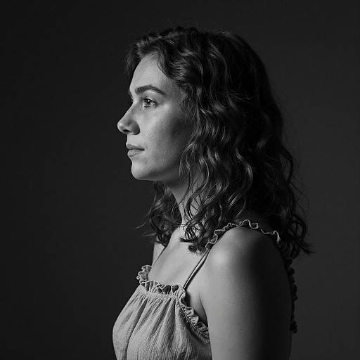 Black-and-White Profile Portrait