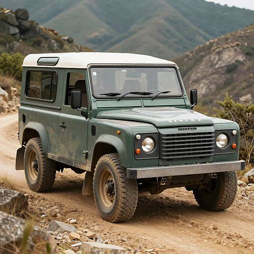 Vintage 1970 Land Rover on Trail
