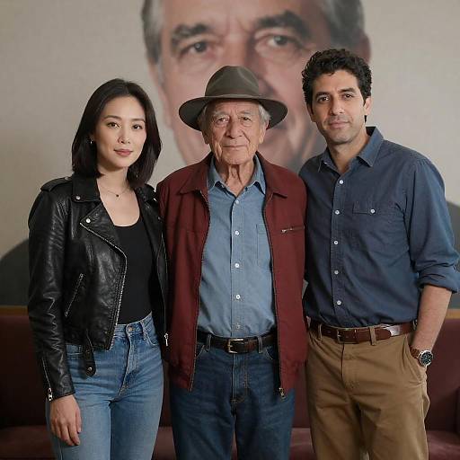 Three diverse adults posing indoors