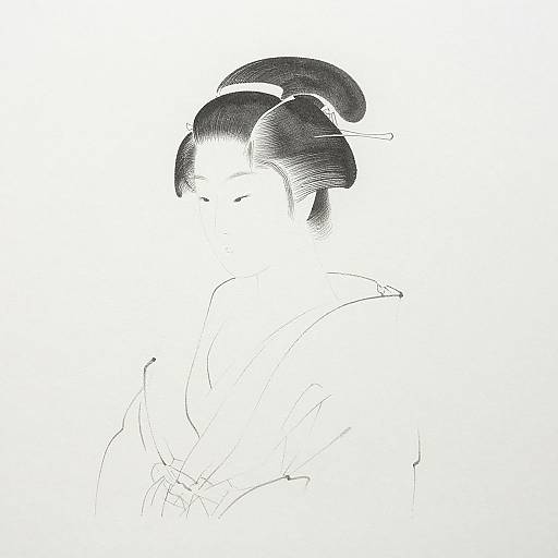 Minimalist Japanese Ink Drawing