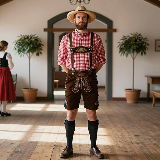 Bearded Man in Oktoberfest Attire
