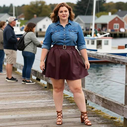 Plus-Size Chic at Bustling Harbor