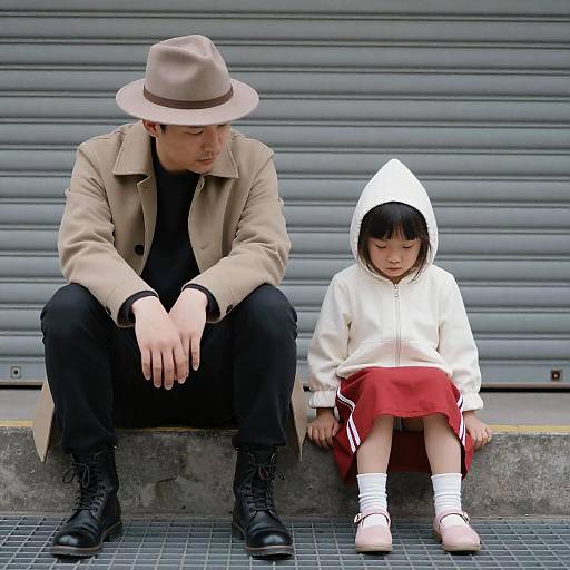 Captivating Portrait of a Man and Girl