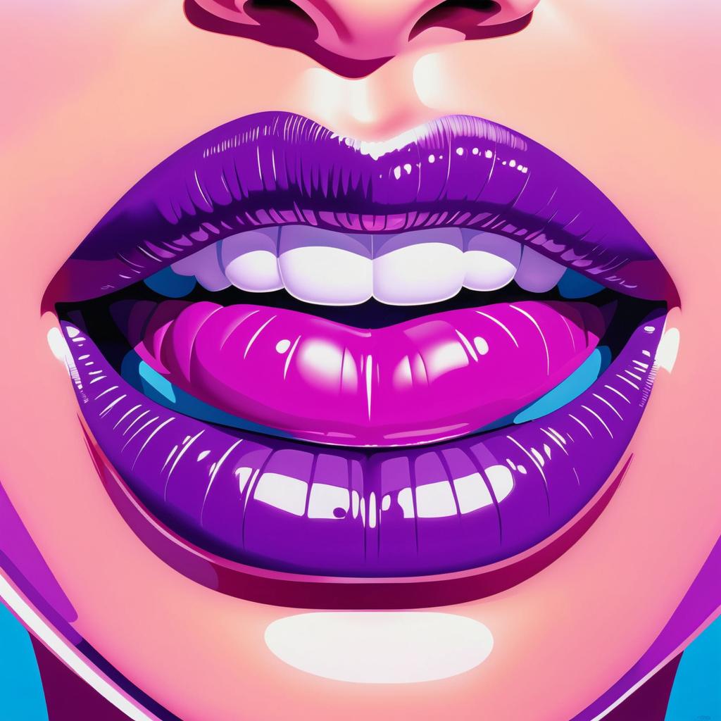 Vibrant Pop Art with Glossy Lips