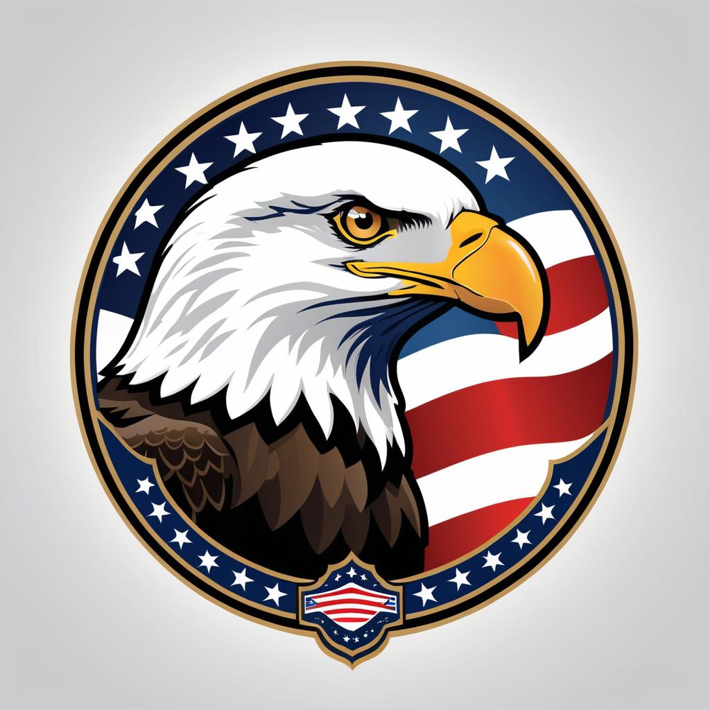 Whimsical Bald Eagle Logo Design