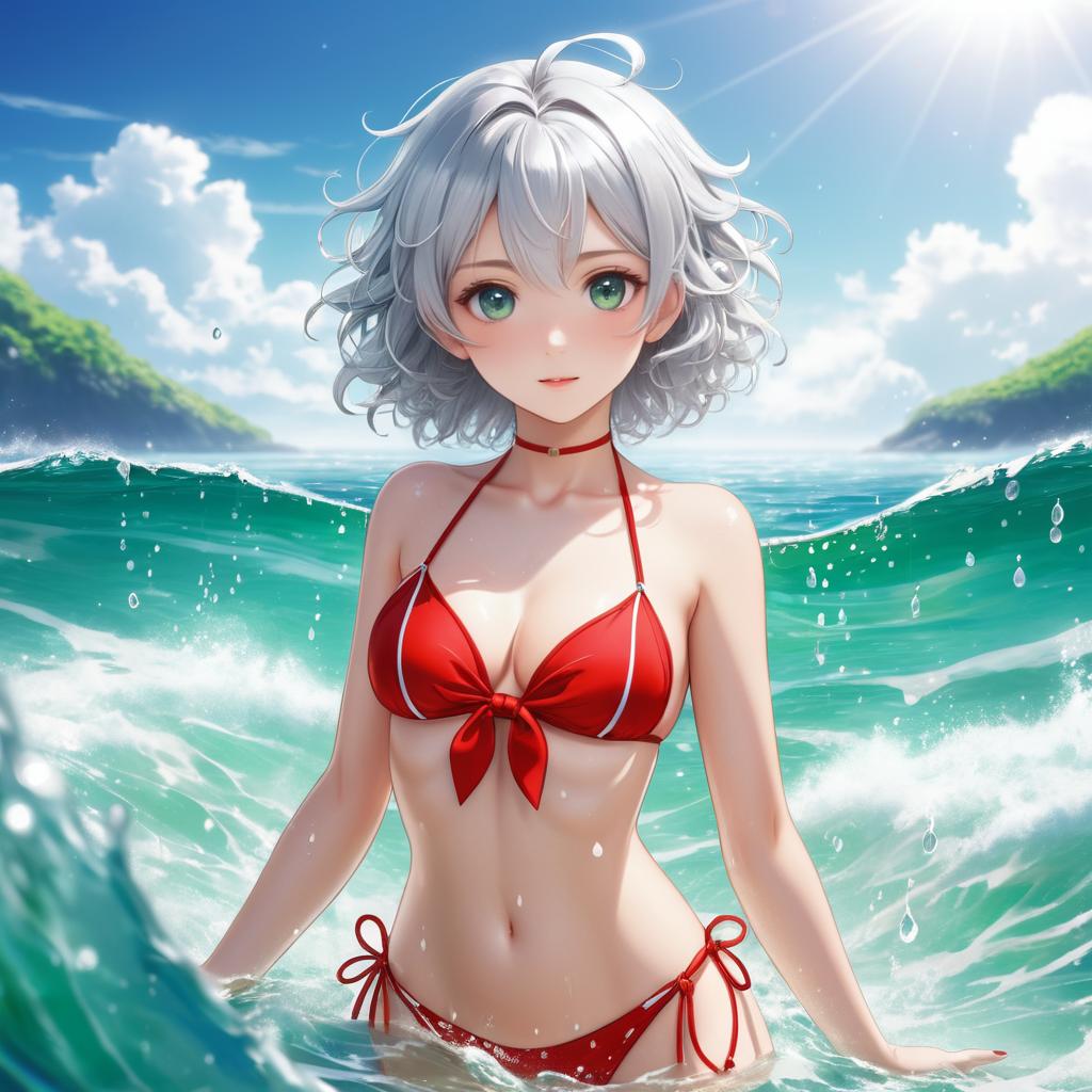 Alluring Silver Haired Anime Girl