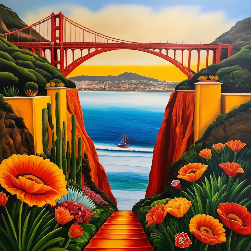 Frida Kahlo Inspired Golden Gate Bridge Painting