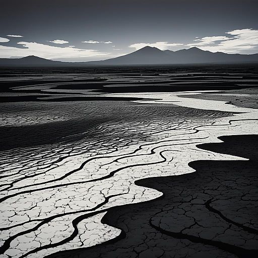 Ethereal Minimalism: Lava Flow Landscapes