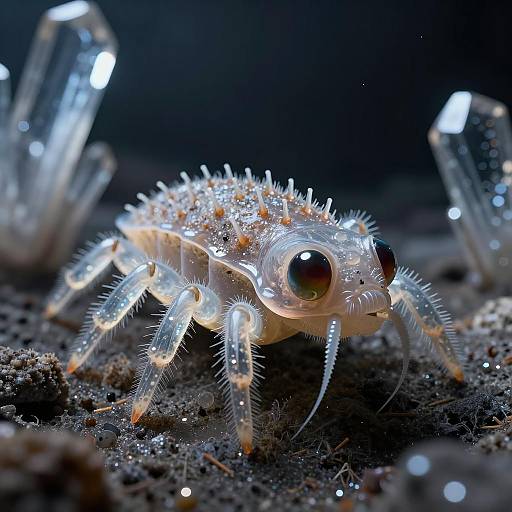 Glowing Crystal Crawler in Europa Caverns