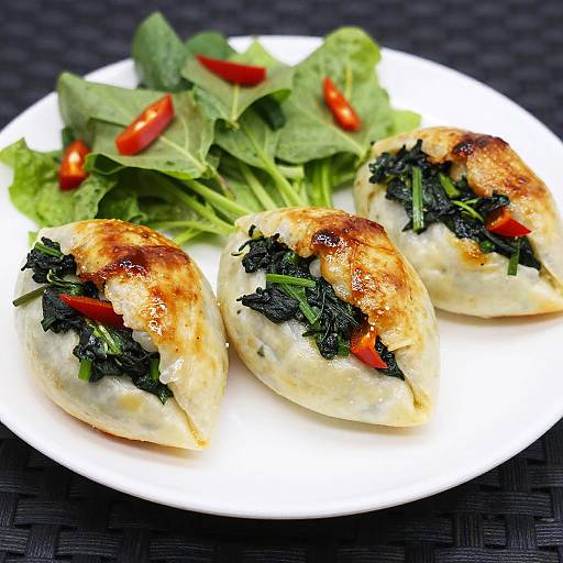 Golden-Brown Spinach and Pepper Pastries