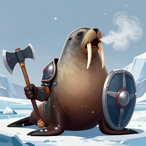 Armored Sea Lion Warrior in Arctic