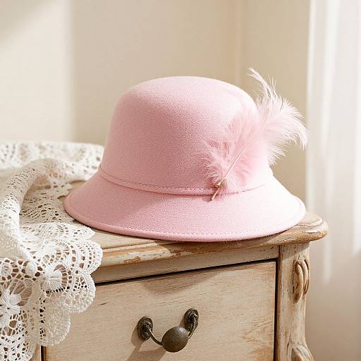 Elegant Pink Feather Hat Scene