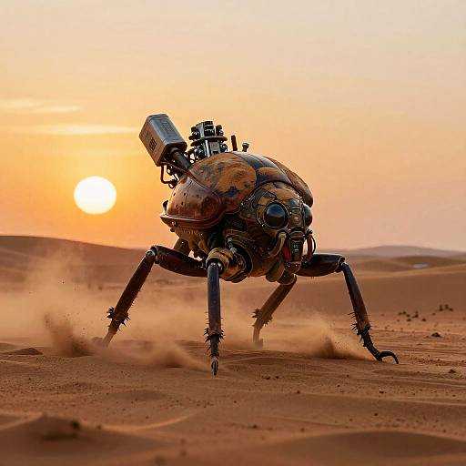 Beetle Humanoid Explorer in Alien Desert