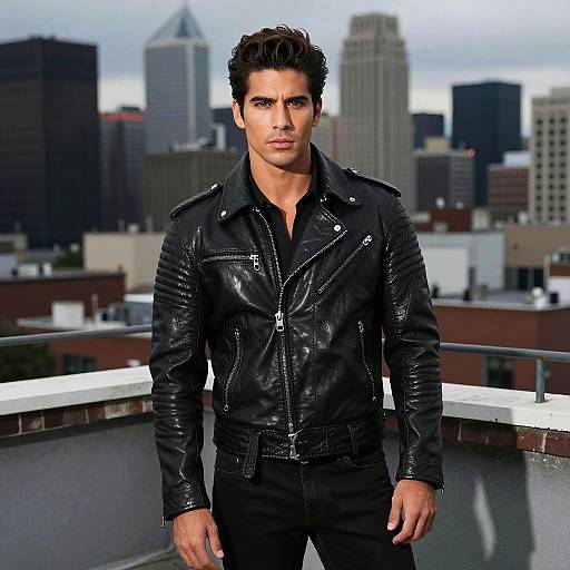 Edgy Mexican Male Model Urban Rooftop