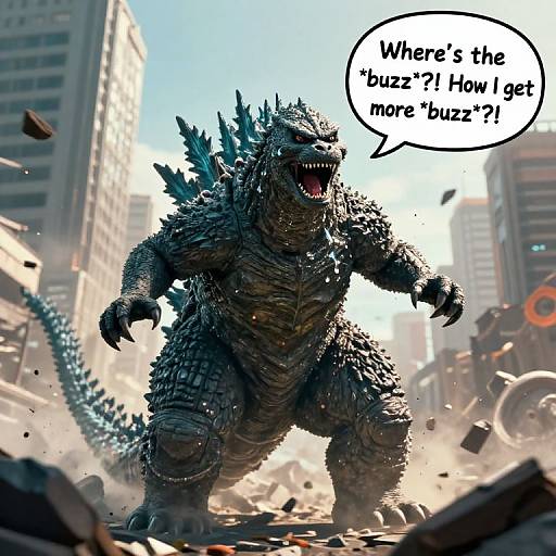 Emotional Godzilla Seeking Attention