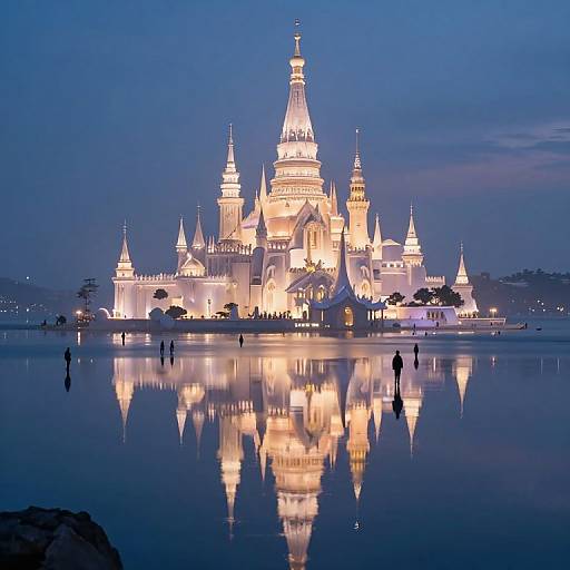 Luminous Floating City at Twilight