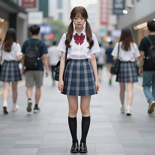 Urban Scene with Asian Teenage Girl