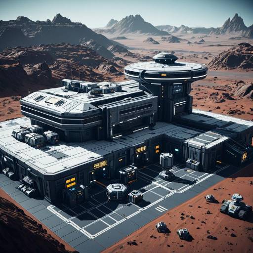 Galactic Relay Sci-Fi Outpost on Rocky Planet