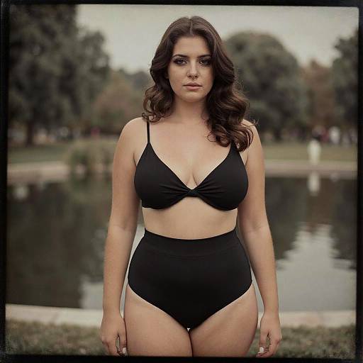 Lanky Woman in Minimalist Bikini Wet Plate