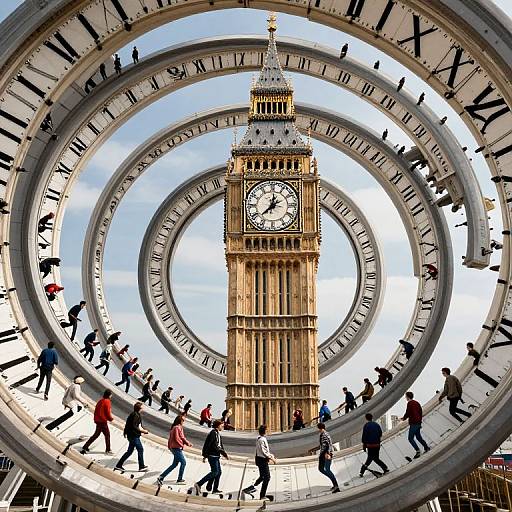 Eternal Time Loop Around Clock Tower