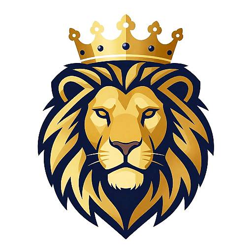 Majestic Crowned Lion Logo Design
