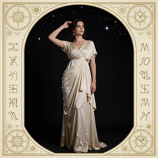 Elegant Woman Under Starry Night