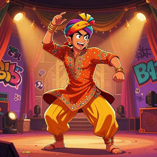 Bollywood Antihero in Bold Comic Style