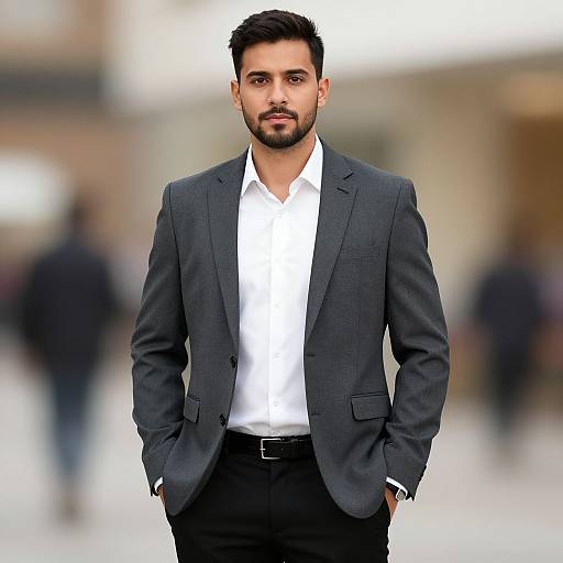 Stylish Male in Grey Party Blazer