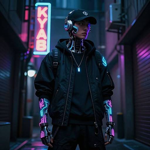 Futuristic Cyberpunk Neon Character