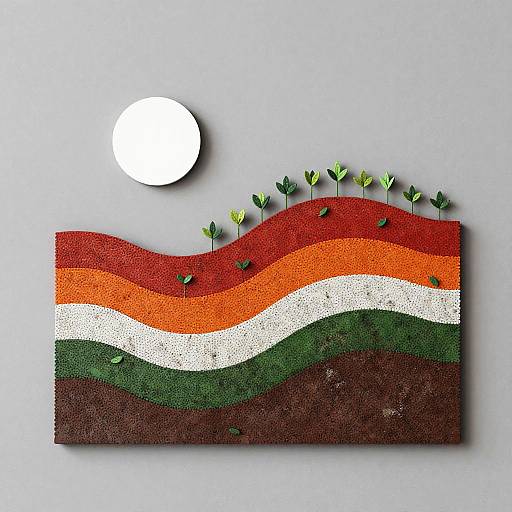 Etched Metal Abstract Landscape Panel