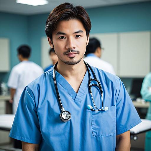 Realistic Medical Student Portrait with Stethoscope