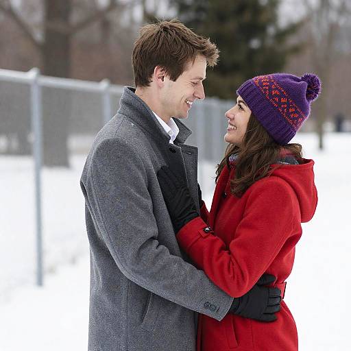 Winter Love: Embracing Couple Outdoors