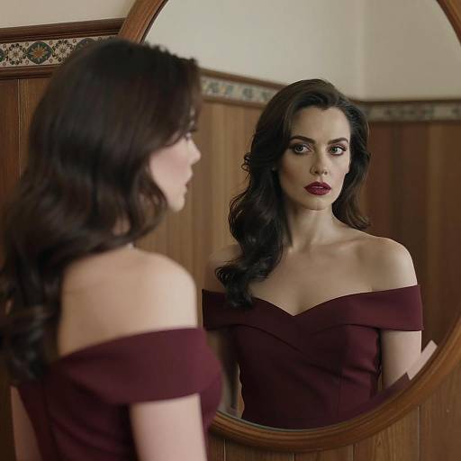 Reflective Beauty in Maroon