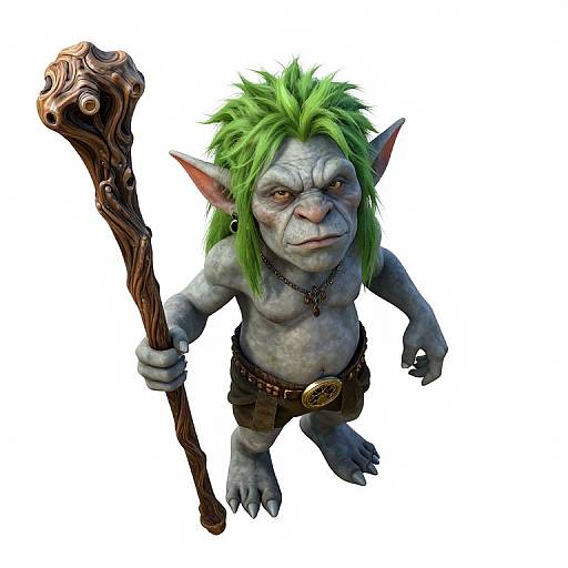 Transhumanist Green-Haired Troll Top-Down
